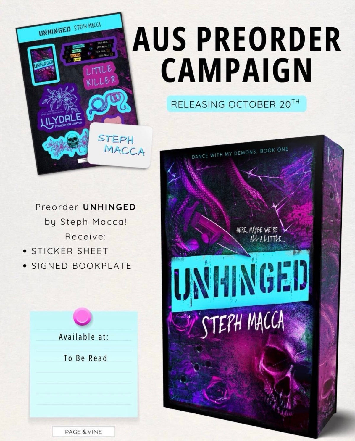 Pre Order- Unhinged by Steph Macca